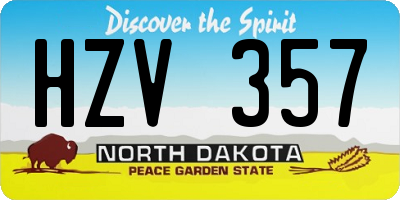 ND license plate HZV357
