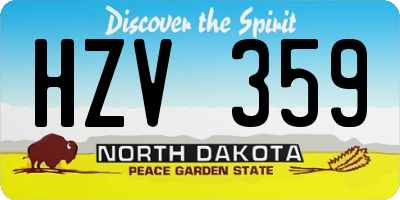 ND license plate HZV359