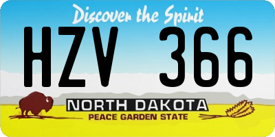 ND license plate HZV366