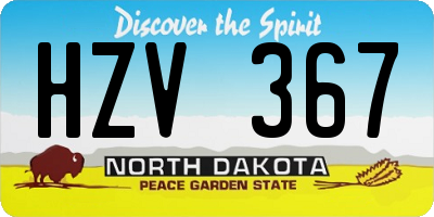 ND license plate HZV367