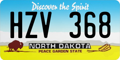 ND license plate HZV368