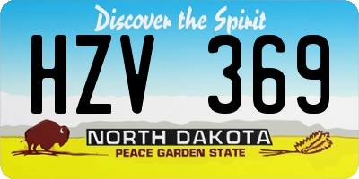 ND license plate HZV369