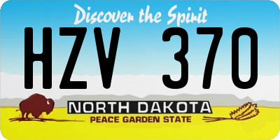 ND license plate HZV370