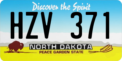 ND license plate HZV371
