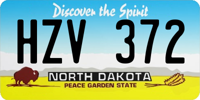 ND license plate HZV372