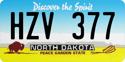 ND license plate HZV377