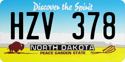 ND license plate HZV378
