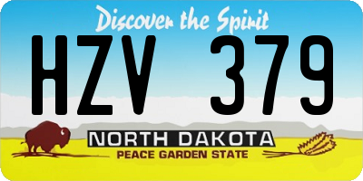 ND license plate HZV379