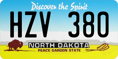 ND license plate HZV380
