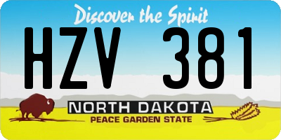 ND license plate HZV381