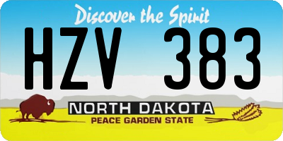 ND license plate HZV383