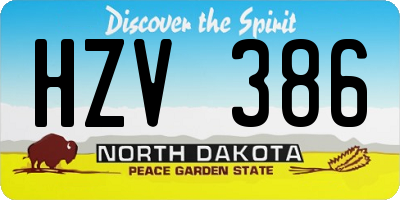 ND license plate HZV386