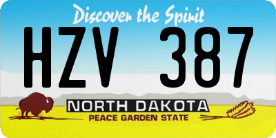 ND license plate HZV387