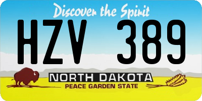 ND license plate HZV389