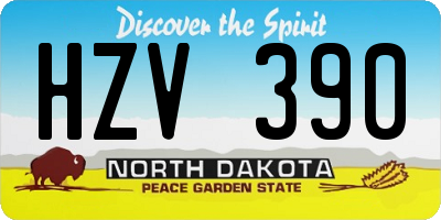 ND license plate HZV390