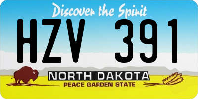 ND license plate HZV391