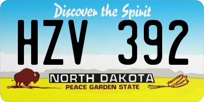 ND license plate HZV392