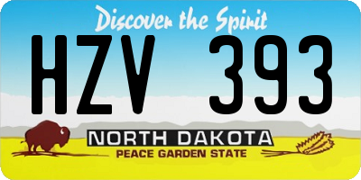 ND license plate HZV393
