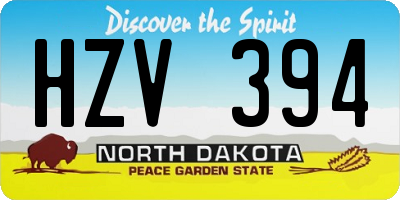 ND license plate HZV394