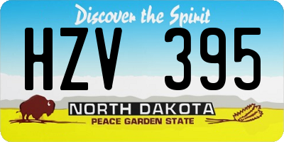 ND license plate HZV395