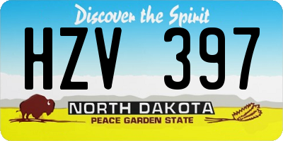 ND license plate HZV397