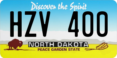 ND license plate HZV400