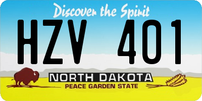ND license plate HZV401