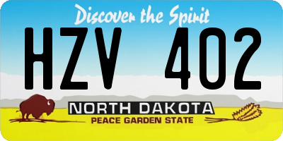 ND license plate HZV402