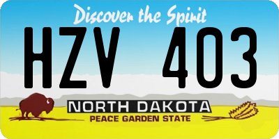 ND license plate HZV403