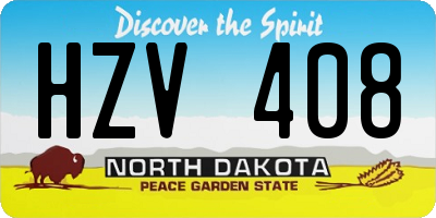 ND license plate HZV408
