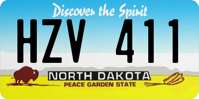 ND license plate HZV411