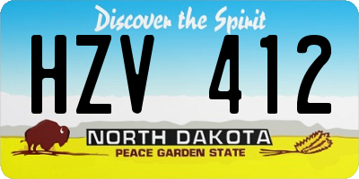 ND license plate HZV412