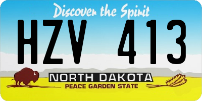 ND license plate HZV413