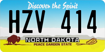 ND license plate HZV414