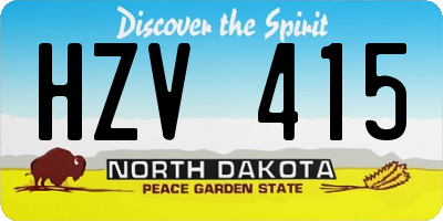 ND license plate HZV415