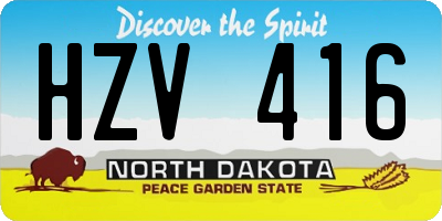 ND license plate HZV416