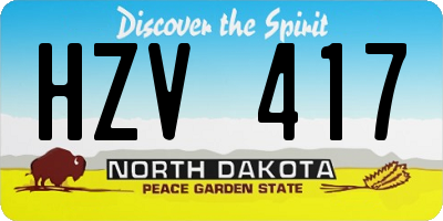 ND license plate HZV417