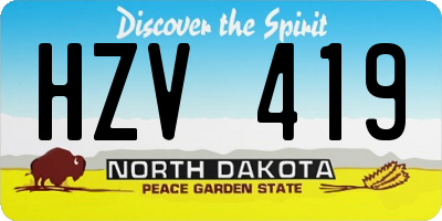 ND license plate HZV419