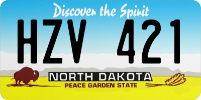 ND license plate HZV421