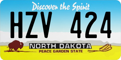ND license plate HZV424