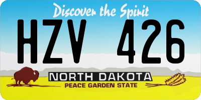 ND license plate HZV426