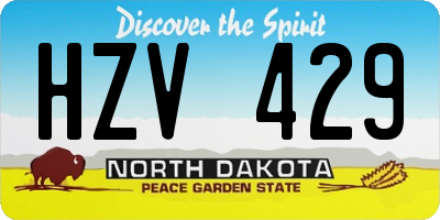 ND license plate HZV429