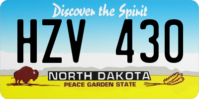 ND license plate HZV430