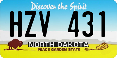 ND license plate HZV431