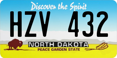 ND license plate HZV432