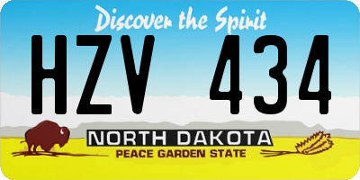ND license plate HZV434