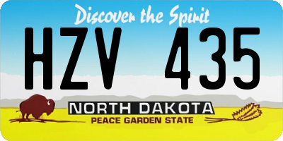 ND license plate HZV435