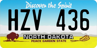 ND license plate HZV436