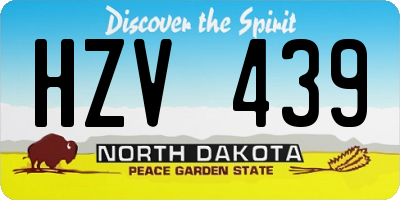 ND license plate HZV439