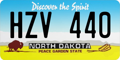 ND license plate HZV440